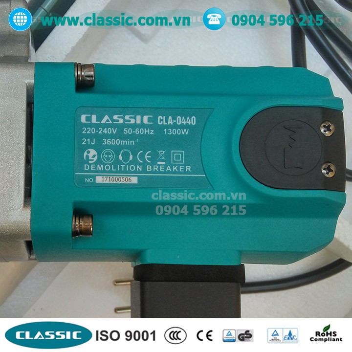 Máy đục bê tông CLASSIC CLA-0440 Đục 17ly 1300W - Tặng mũi đục