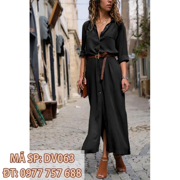 Đầm maxi trung niên kín đáo form dễ mặc form lớn cho người mập DV063 WBS
