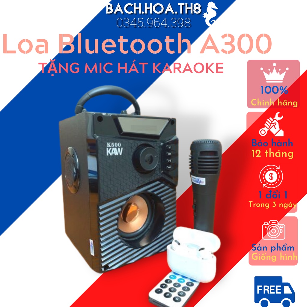 👉 ( Tặng Kèm Mic ) Loa Công Suất Lớn Thế Hệ Mới, Loa A300 Bluetooth, Loa Nghe Nhạc Di Động Giá Rẻ, Loa Nghe Nhạc Vàng