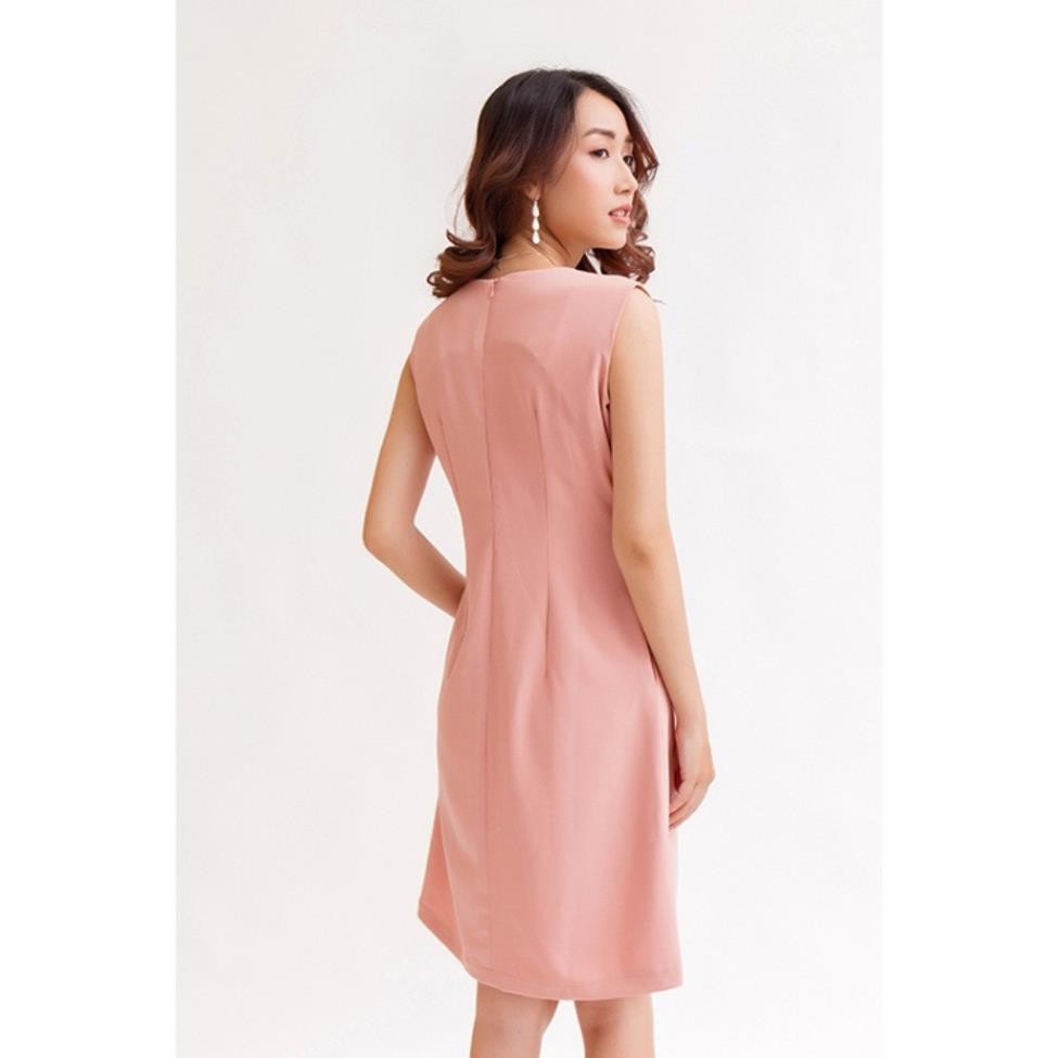 Váy Đầm Nữ Cổ Tròn Không Tay Tà A Nút Gỗ Màu Đỏ SONAITI | BigBuy360 - bigbuy360.vn