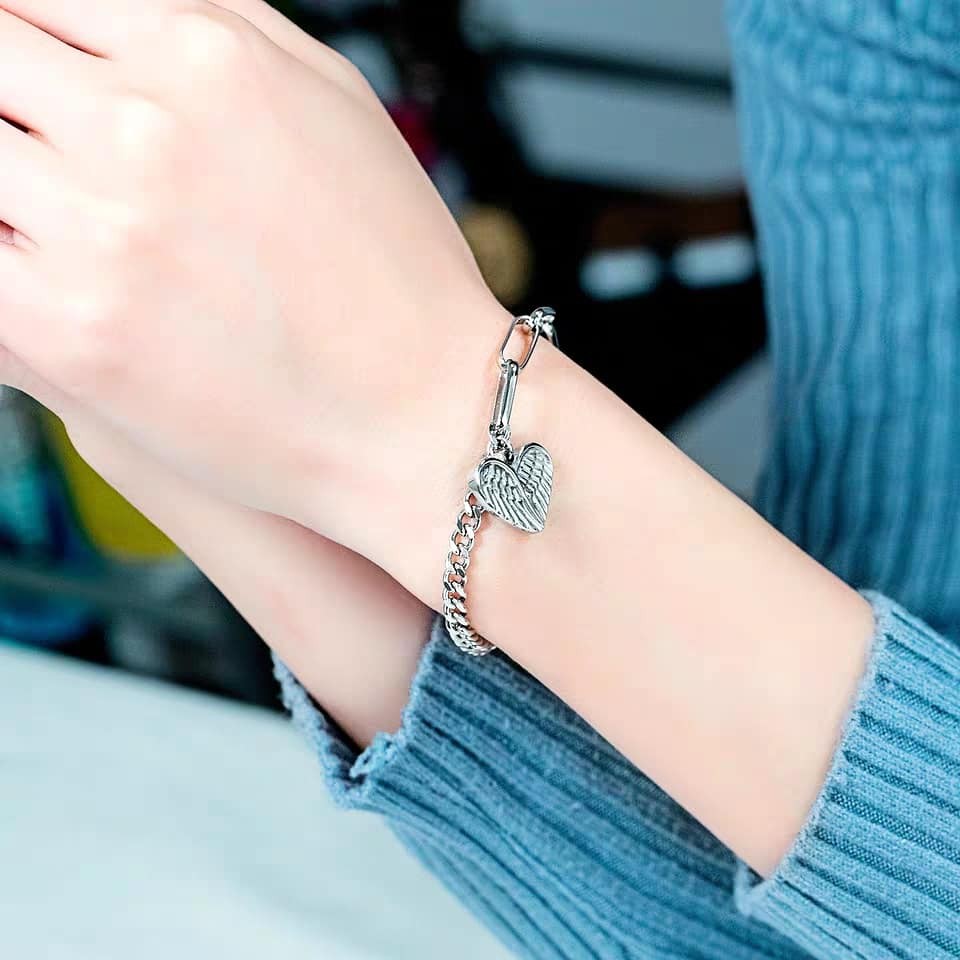 Lắc tay titan đôi cánh phối xích ko gỉ