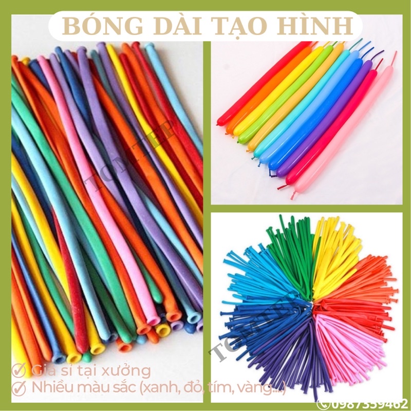 Bóng dài tạo hình nghệ thuật Thái Lan nhiều màu, bịch 100 cái (chuyên sỉ )
