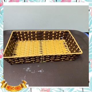 Khay chữ nhật mây tre đan 17x27cm