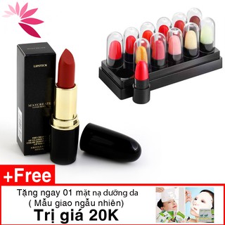 Set 12 thỏi son dưỡng môi có màu mini May’creat tặng kèm 2 mặt nạ