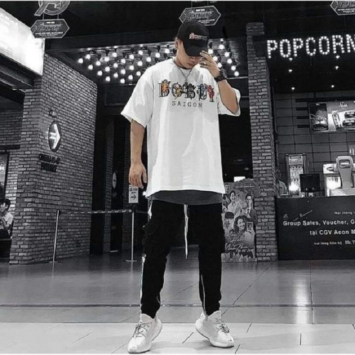Áo thun tee Bobui Sài Gòn unisex form rộng tay lỡ oversize vải cotton co giãn | HD2000 | BigBuy360 - bigbuy360.vn