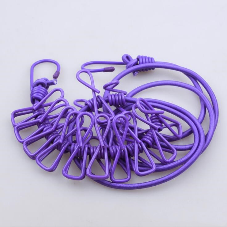 Dây phơi quần áo thông minh có 12 móc kẹp-Màu ngẫu nhiên