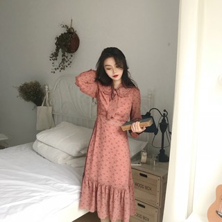 Váy vintage hồng ulzzang ( có clip )