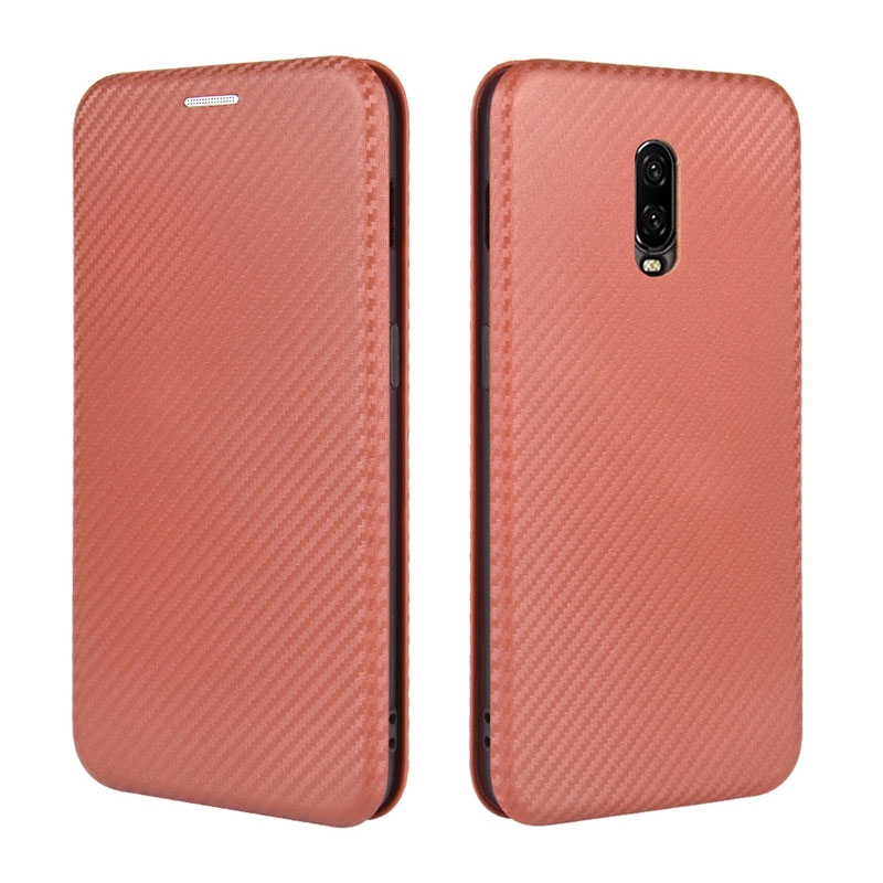 Carbon Fiber Case Oneplus 6T 6 5T 5 3T 3 Hard Flip Solid Color Wallet Shockproof Phone Cover