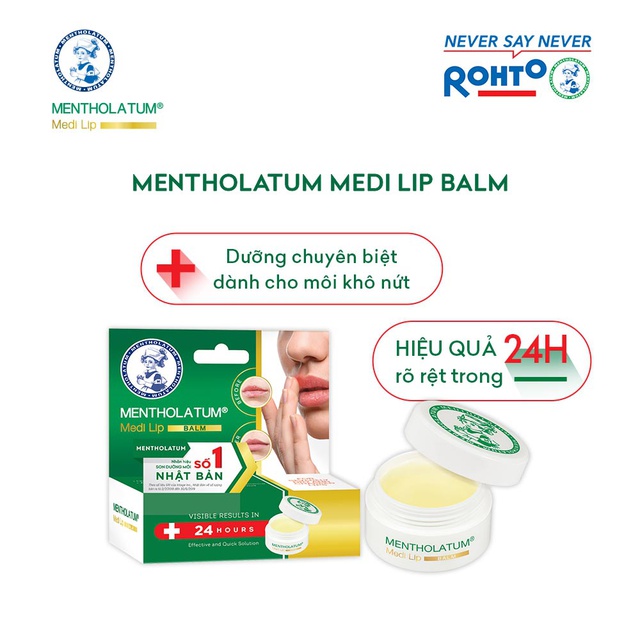 Sáp dưỡng môi chuyên biệt dành cho môi khô, nứt nẻ Mentholatum Medi Lip Balm (7g)