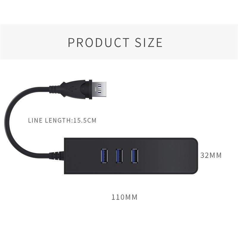Thiết bị nối Ethernet LAN RJ45 Gigabit có 3 ổng USB 3.0 | BigBuy360 - bigbuy360.vn