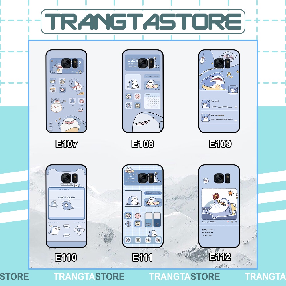 Ốp lưng Samsung S6 / S6 Edge / S7 / S7 Edge / Note 5 / Note FE  in hình nền cá mập đáng yêu giá rẻ