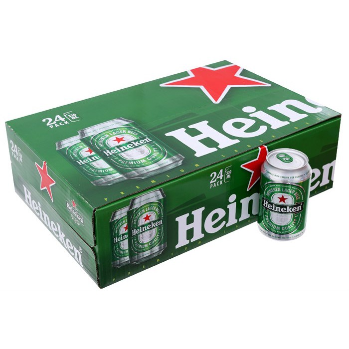 Thùng 24  lon bia Heineken 330ml ( lon dài )