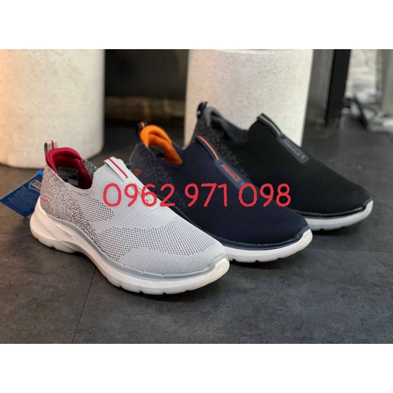 Giày thể thao skechers chất liệu vải mềm, dáng giày lười tiện lợi