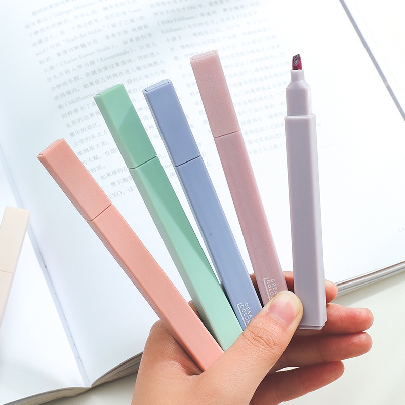 [Mã LIFEBOOK1 giảm 30K đơn 150K] Bộ Bút Highlight Morandi Màu Pastel Cream Color Mẫu Mới 2021