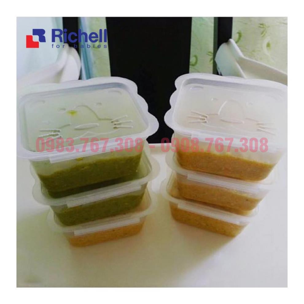 SET Bộ Hộp Đựng Thực Phẩm Ăn Dặm Richell Nhật Bản Loại 150ml (6 Hộp/set) - 4973655981085