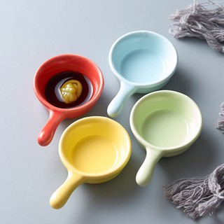 Bát ăn dặm gốm sứ, chén ăn dặm gáo tay dài cho bé 50ml