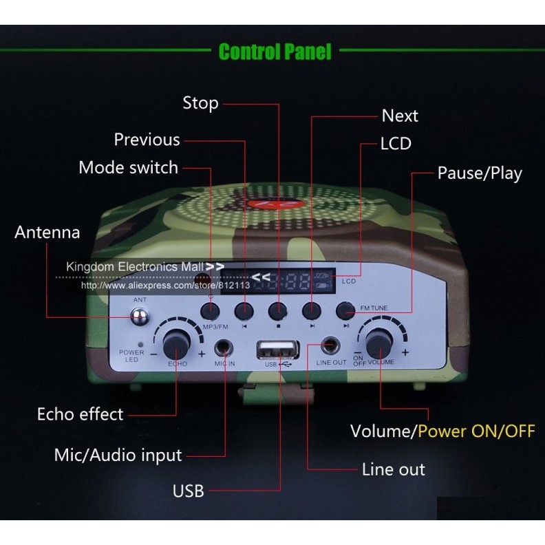 Loa Bẫy Chim, Kiêm Máy Trợ Giảng - Bắt Đài FM - Nghe Nhạc USB Có Điều Khiển Bảo Hành 6 Tháng