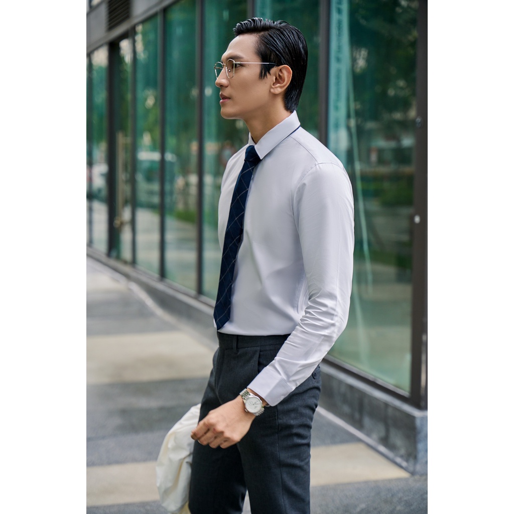 Áo Sơ Mi Americus Gosani Có Độ Bóng Mờ Màu Màu Xanh Và Xám Nhạt