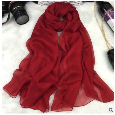 Khăn choàng cổ lụa trơn 1 màu