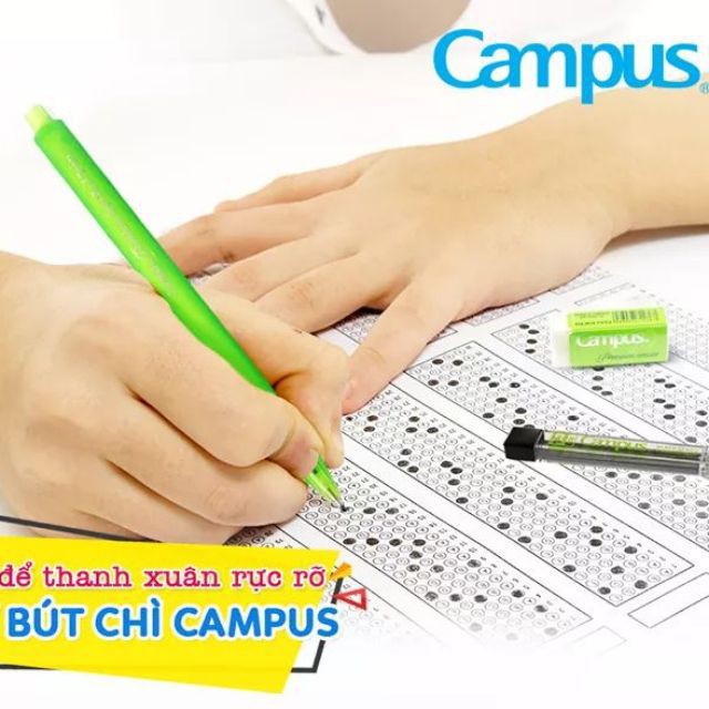 Combo bút chì trắc nghiệm, bút chì Campus, bút chì bấm, bút chì ngòi 1.3 Combo bút chì trắc nghiệm