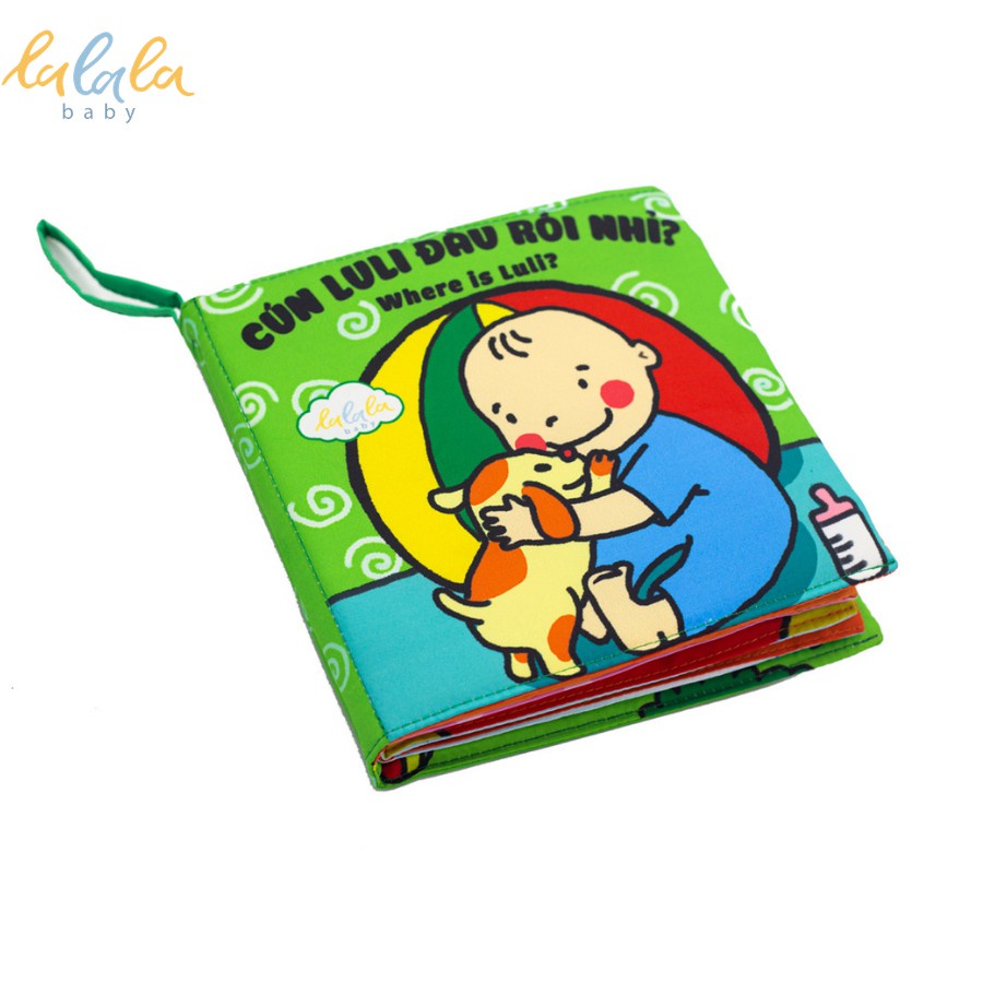 Đồ chơi Sách vải đa tương tác thương hiệu Lalala Baby nhiều chủ đề, kích thước lớn 18x18cm