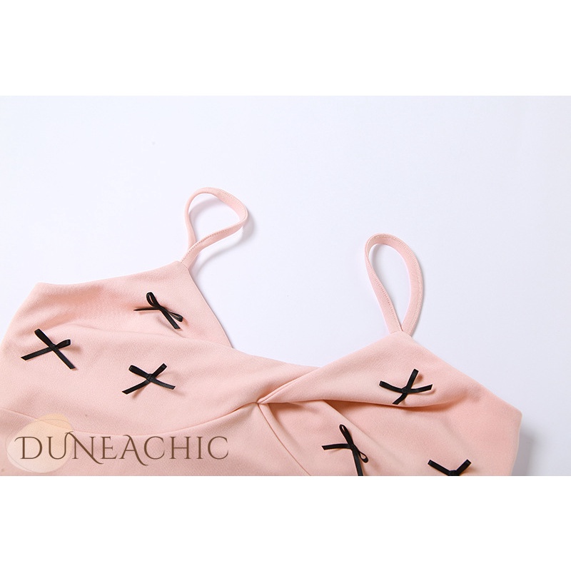 DUNEA Áo Crop Top Cổ Chữ V Thắt Nơ Hở Lưng Gợi Cảm Cho Nữ Y0425
