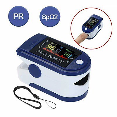 Máy đo nồng độ oxy di động Kẹp ngón tay Nhịp tim Spo2 Máy theo dõi nhịp tim Cảm biến oxy trong máu màu đen