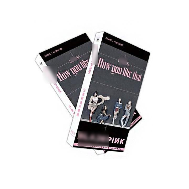 Hộp ảnh Postcard Blackpink How you like that màu ĐEN HỒNG 200M hộp ảnh bộ ảnh có ảnh dán sticker lomo bưu thiếp