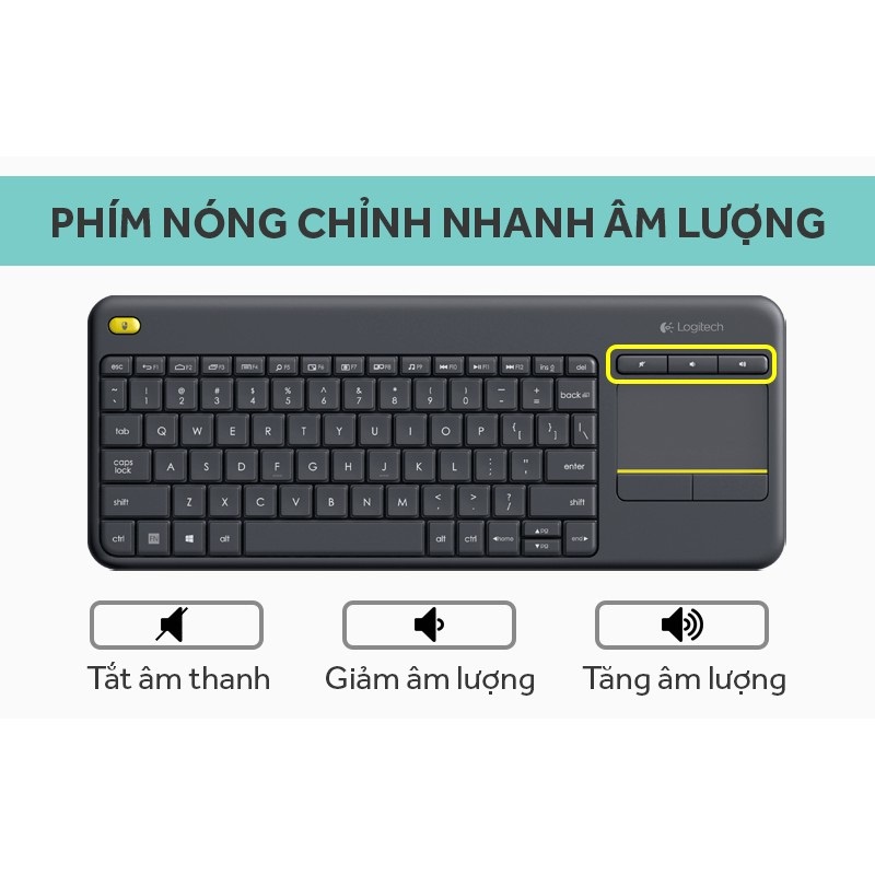 Bàn phím không dây Logitech K400 Plus