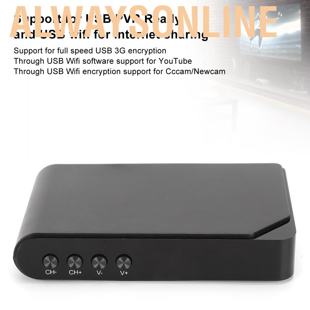 Đầu Thu Tv Box Alwaysonline Dvb - S2 1080p Full Hd Cổng Usb 100 240v Kèm Phụ Kiện