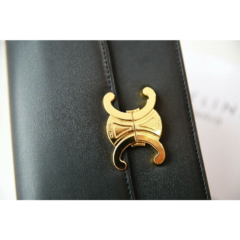 Túi chéo nữ C.E TRIOMPHE sz19cm da xước kiểu dáng sang chảnh fullbox nam châm