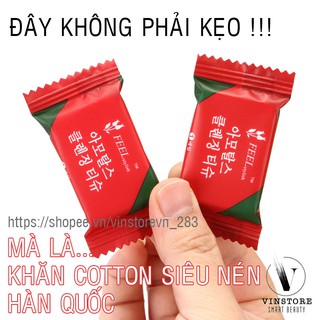 Khăn cotton siêu nén Hàn Quốc, hàng chính hãng, giá cực rẻ