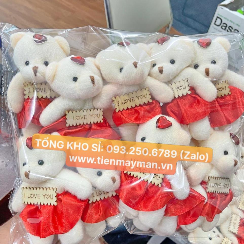 Combo 10 gấu bông mặc váy xinh xắn mềm mại làm quà tặng, nhiều mẫu