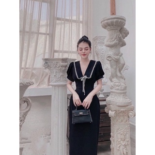 đầm dự tiệc bigsize ren đen viền bigsize 55kg-85kg