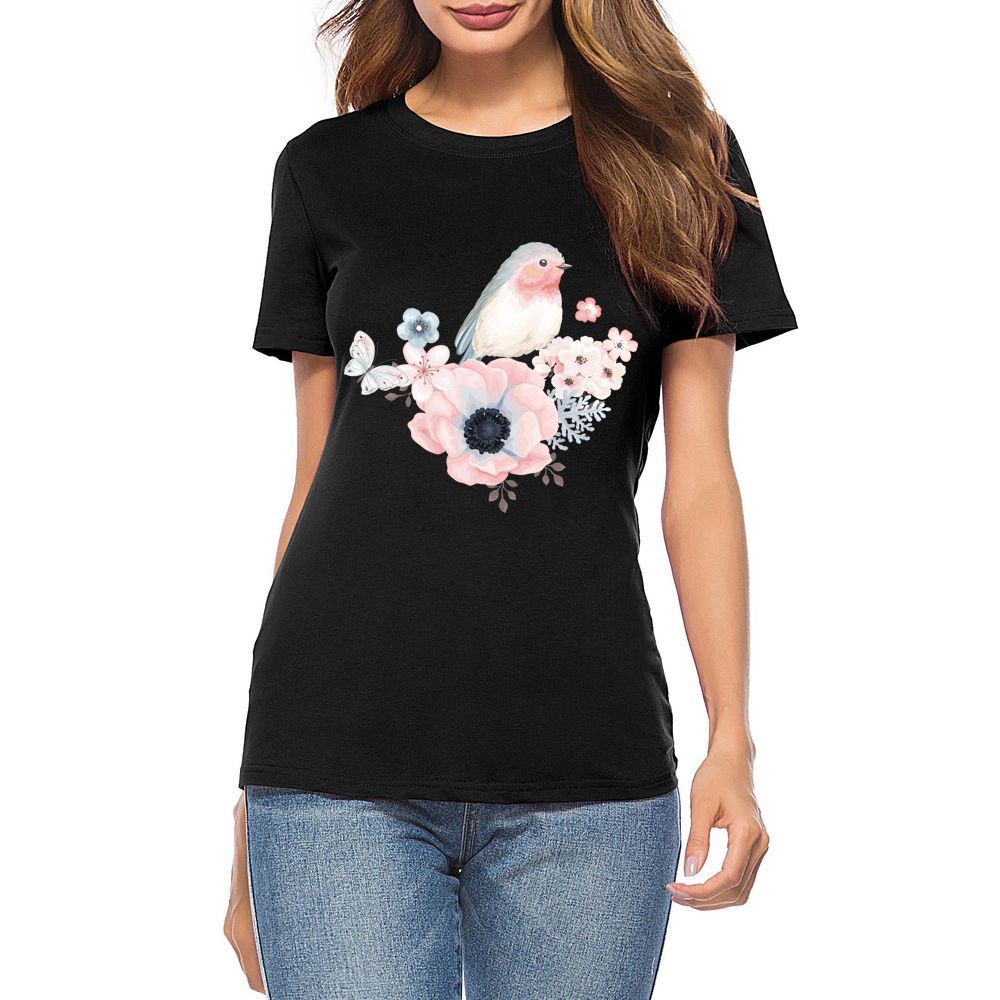 Miếng vá ủi quần áo chuyển nhiệt trang trí họa tiết hoa và chim xinh xắn thời trang