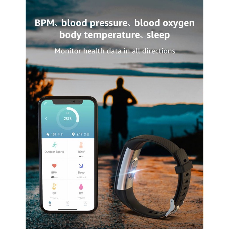 Đồng hồ thông minh IP68 chống nước hỗ trợ đo huyết áp 20 ngôn ngữ màu sắc tương thích với IPhone700