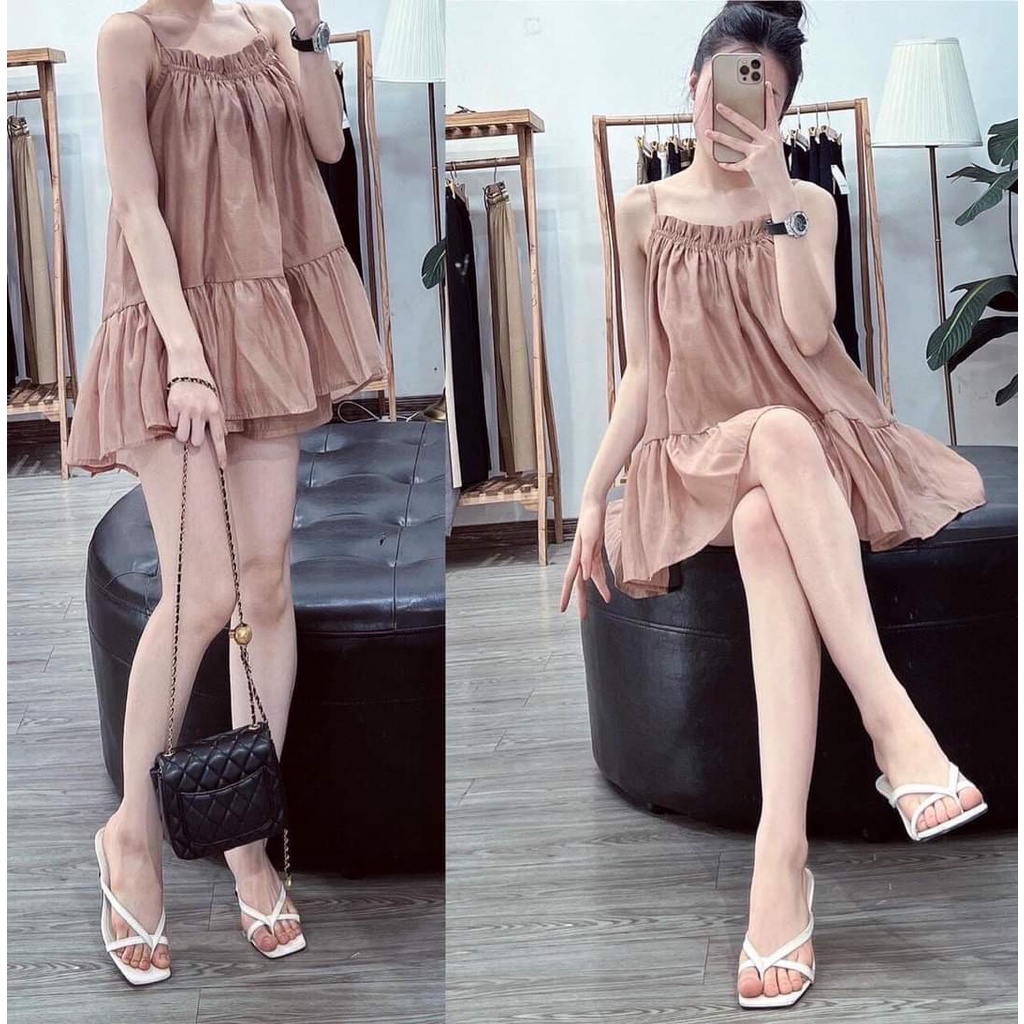 Set Váy Ngủ Nữ Bao Gồm Kèm Quần Đùi - Chất Lụa Mát Hàng Cao Cấp (VN5)