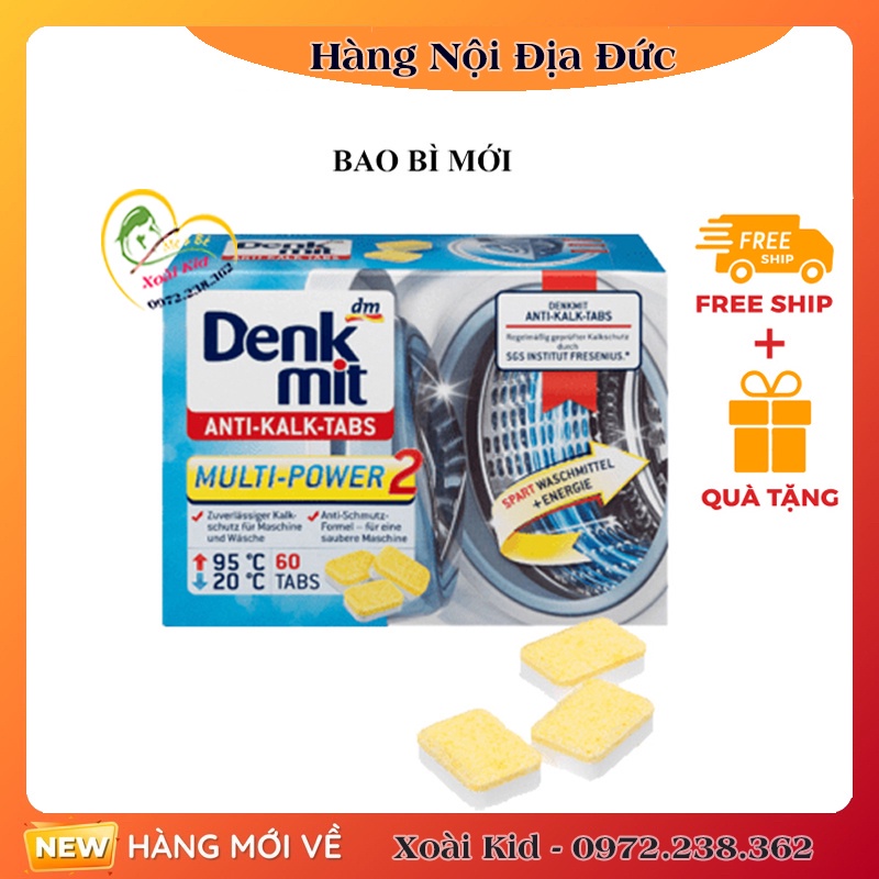 Viên vệ sinh máy giặt, tẩy lồng giặt Denkmit của Đức