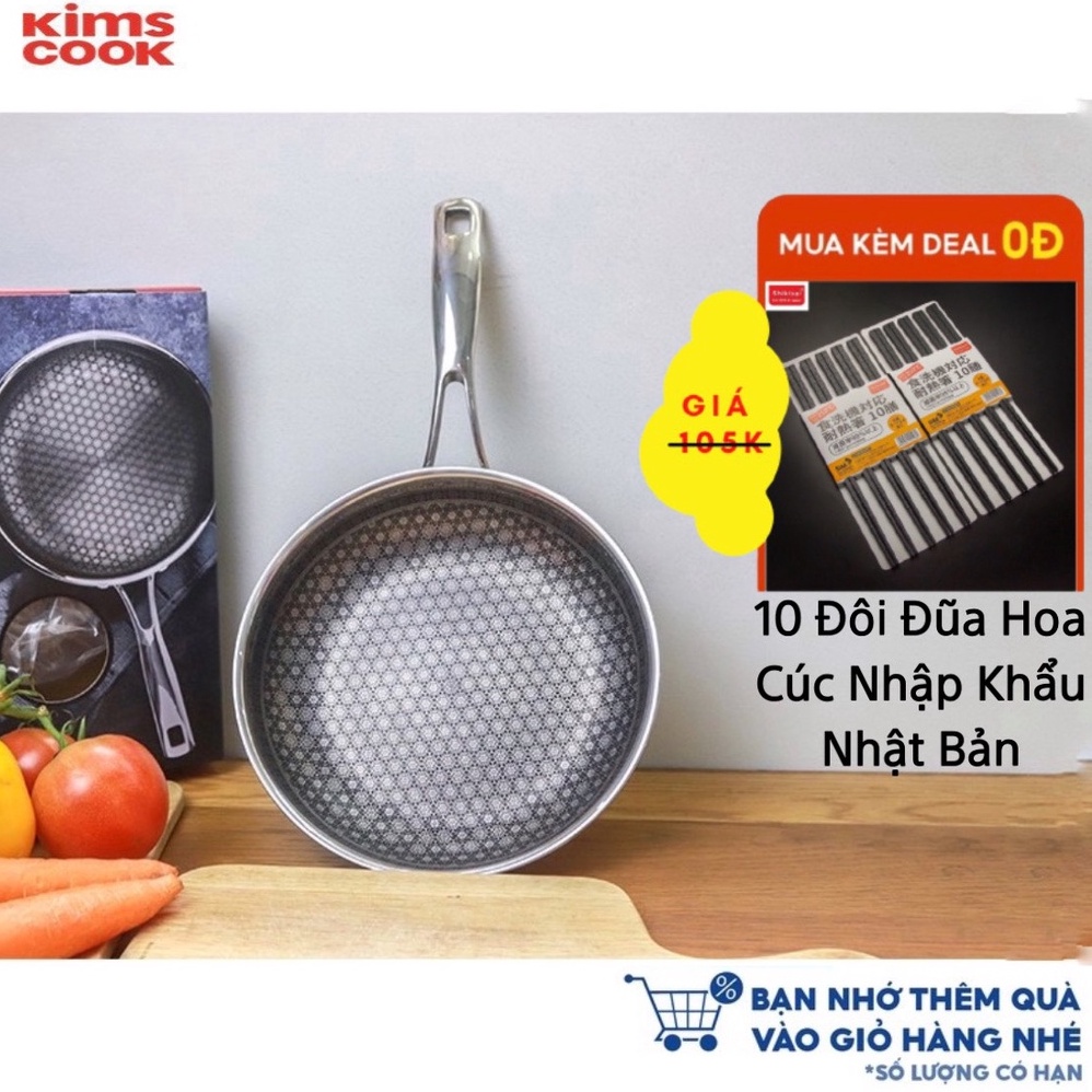 Chảo Cao Cấp Bếp Từ Cào Không Xước KimsCook Noon Song Hoa Tuyết - 20cm/22cm/24cm/26cm (Chảo Chống Dính Công Nghệ H.Quốc)