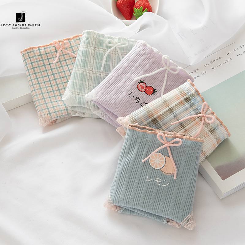 Quần Lót Cotton Kẻ Sọc Caro Xinh Xắn Cho Nữ