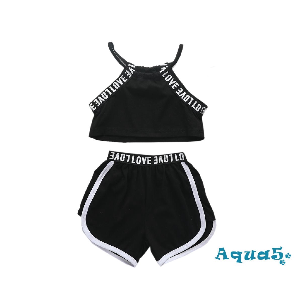 Set áo không tay + quần short dành cho bé gái