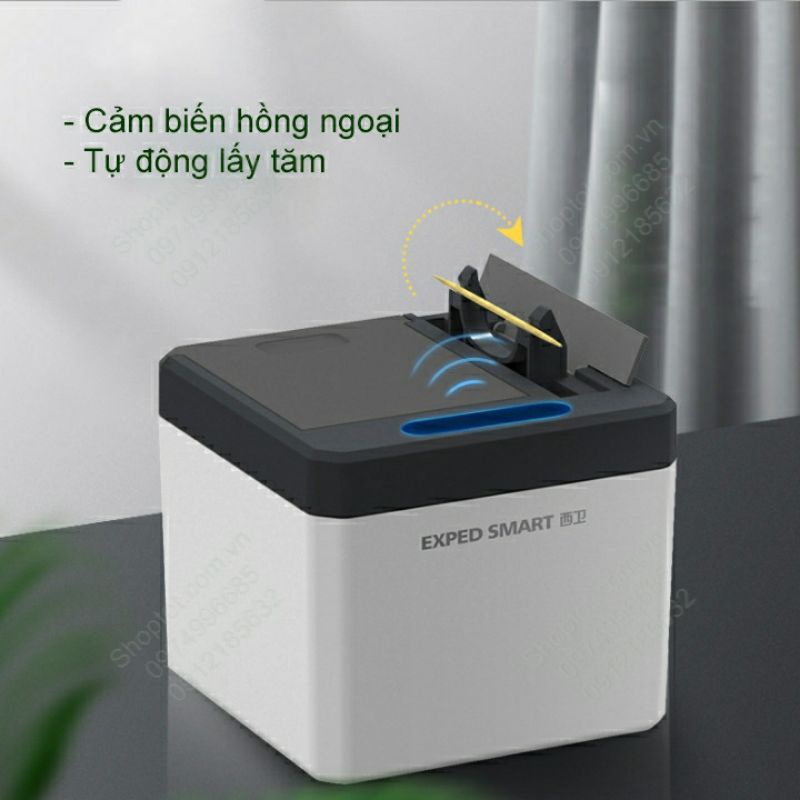 Hộp để tăm thông minh cảm biến hồng ngoại, tự động lấy tăm