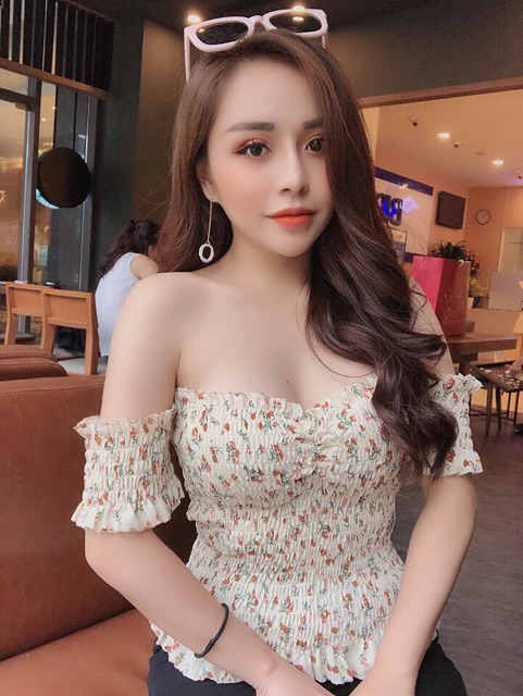 ÁO TRỄ VAI CROPTOP HOA NHÍ 0336 | BigBuy360 - bigbuy360.vn