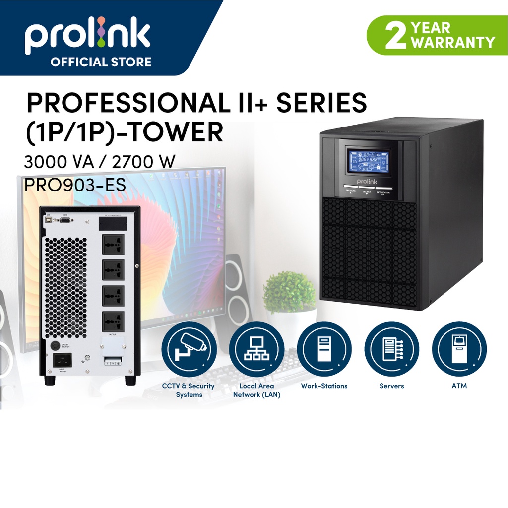 Bộ Lưu Điện UPS Online Prolink PRO903ES (3000VA/2700W) - Bảo Hành 2 Năm