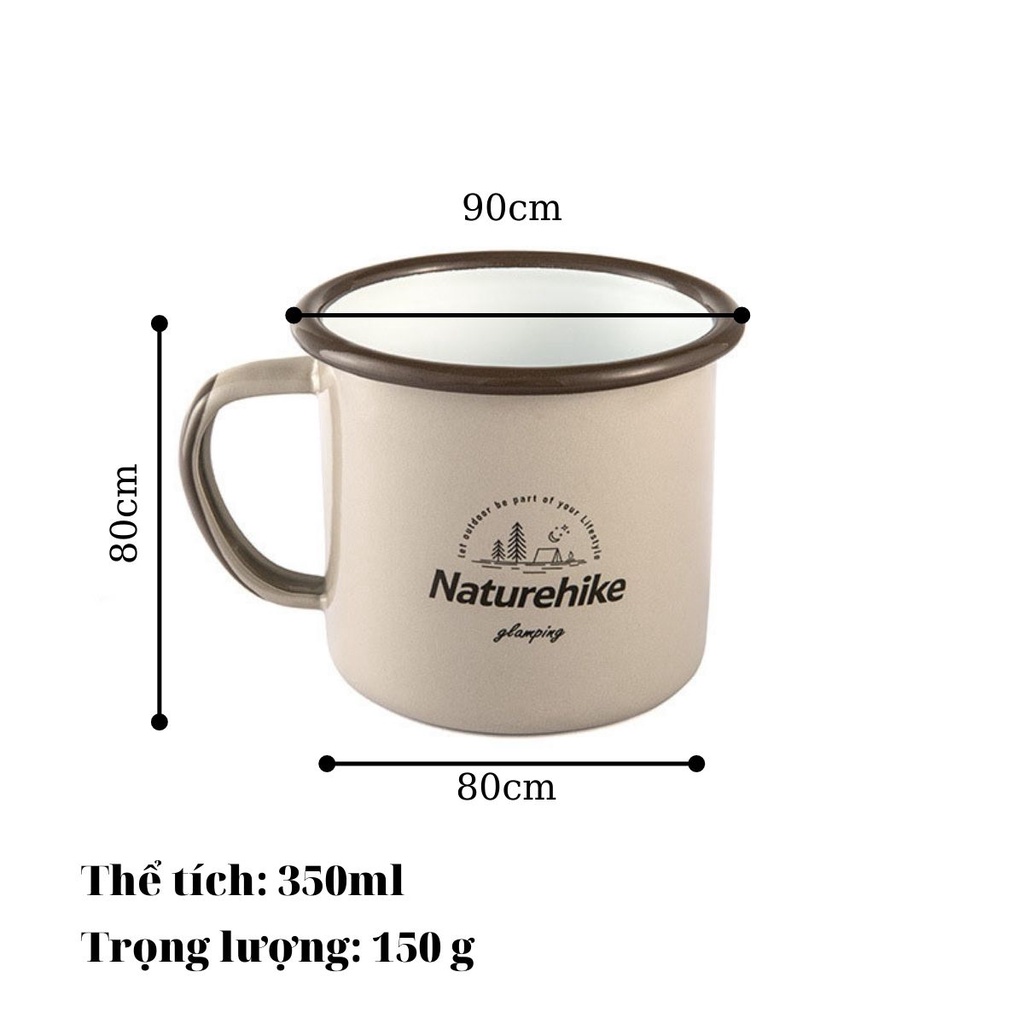 Cốc sắt tráng men Naturehike campoutvn dã ngoại du lịch cắm trại NH20SJ030 thể tích 350ml A405