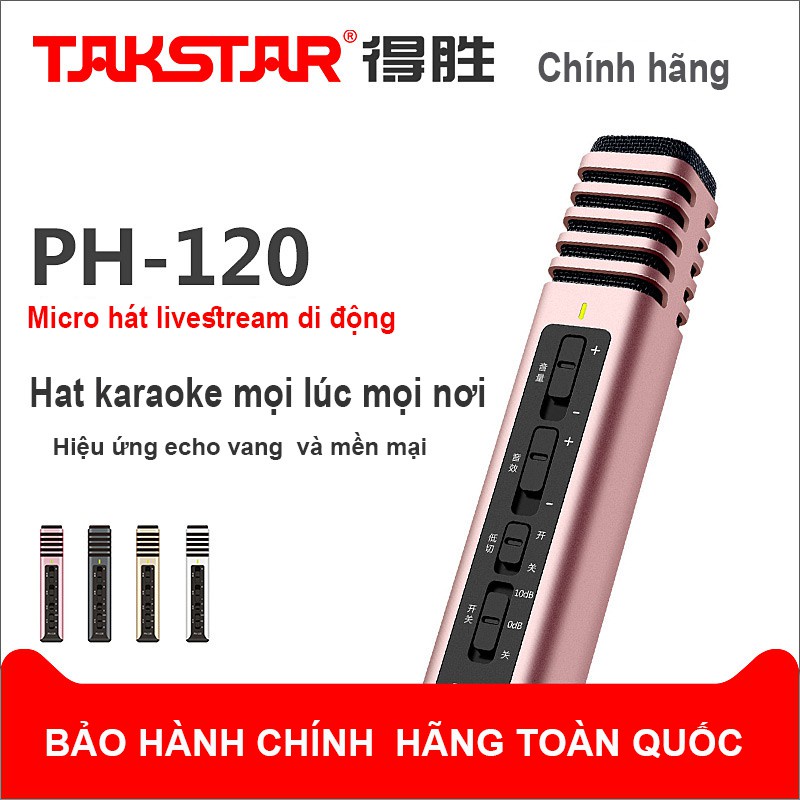 Mic Thu Âm Livestream Hát Karaoke Trên Điện Thoại Takstar PH-120 Chính Hãng Cao Cấp Bảo Hành 1 Năm
