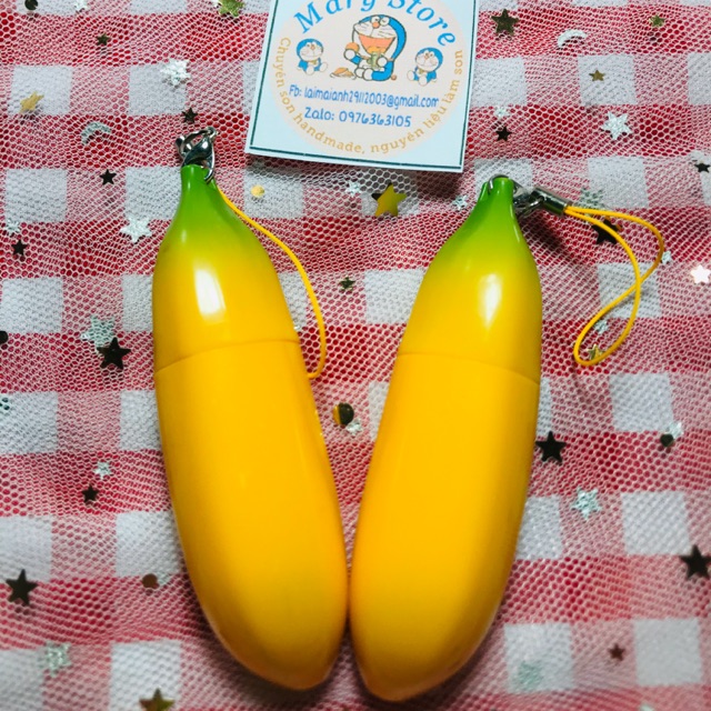 Vỏ son chuối (rỗng)- vỏ đựng son handmade