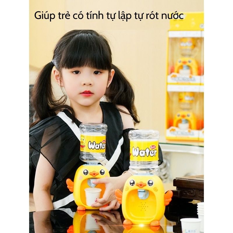 Máy rót nước mini tự động siêu độc đáo hình chú vịt vàng an toàn cho bé PAPAZUM D4.028