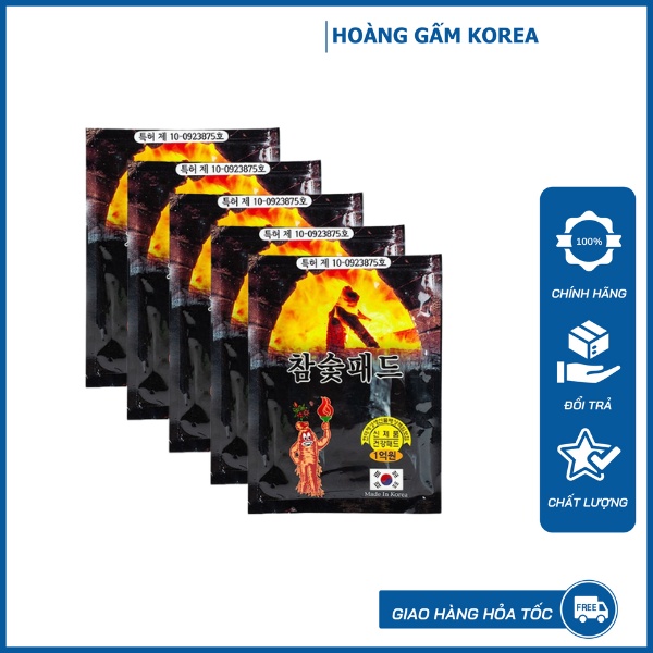 Combo 5 Túi Cao Dán Sâm Than Hoạt Tính Hàn Quốc Cao Cấp 20 Miếng/Gói