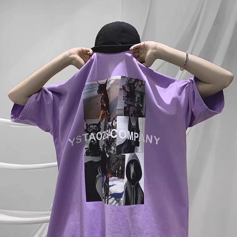 Áo Thun Tay Ngắn Dáng Rộng In Chữ Phong Cách Hip Hop Thời Trang Cho Nam Size M-5XL
